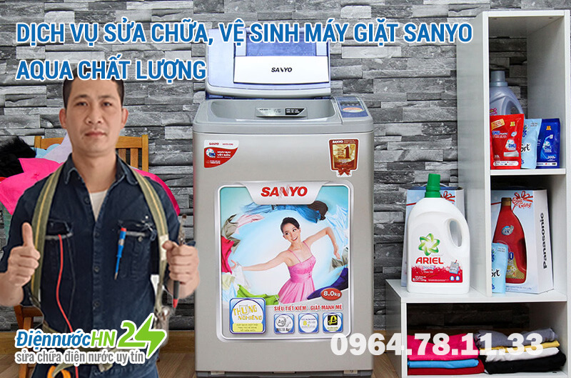 Dịch vụ sửa chữa, vệ sinh máy giặt Sanyo Aqua chất lượng