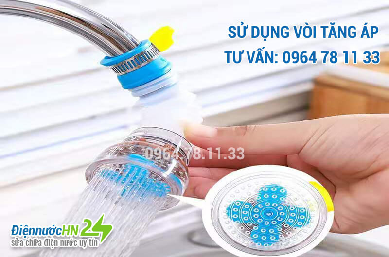 Sử dụng vòi tăng áp