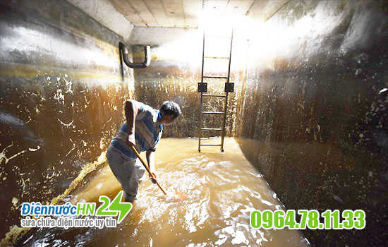 Dịch vụ vệ sinh, thau rửa bể nước ngầm tại Hà Nội - 0964.78.11.33